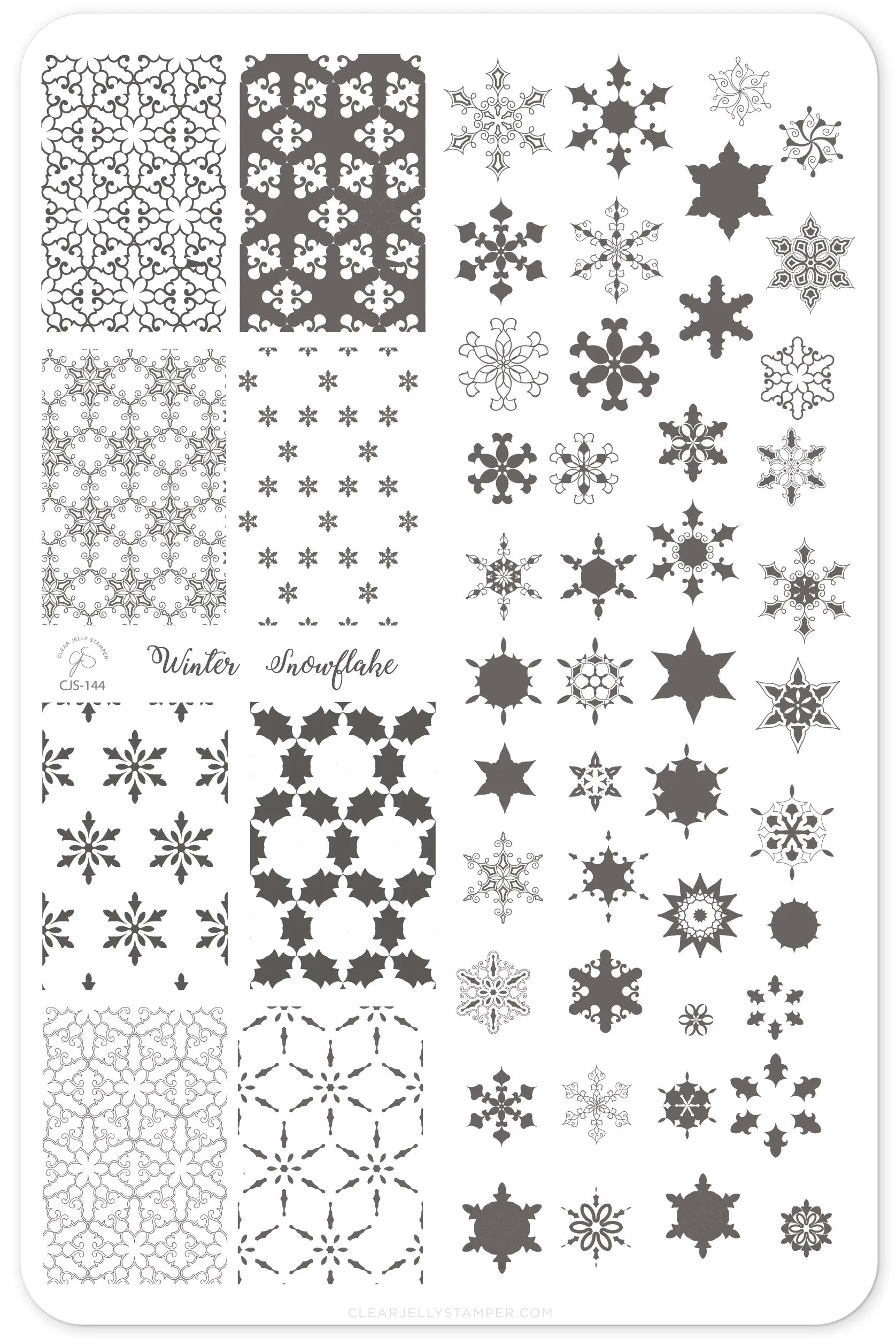 Frosted (CjS-144) Steel Layered Nail Art Stamping Plate