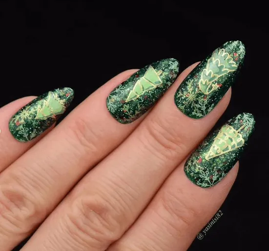 Frosty Forest (CjSC-86) Steel Nail Art Layered Stamping Plate