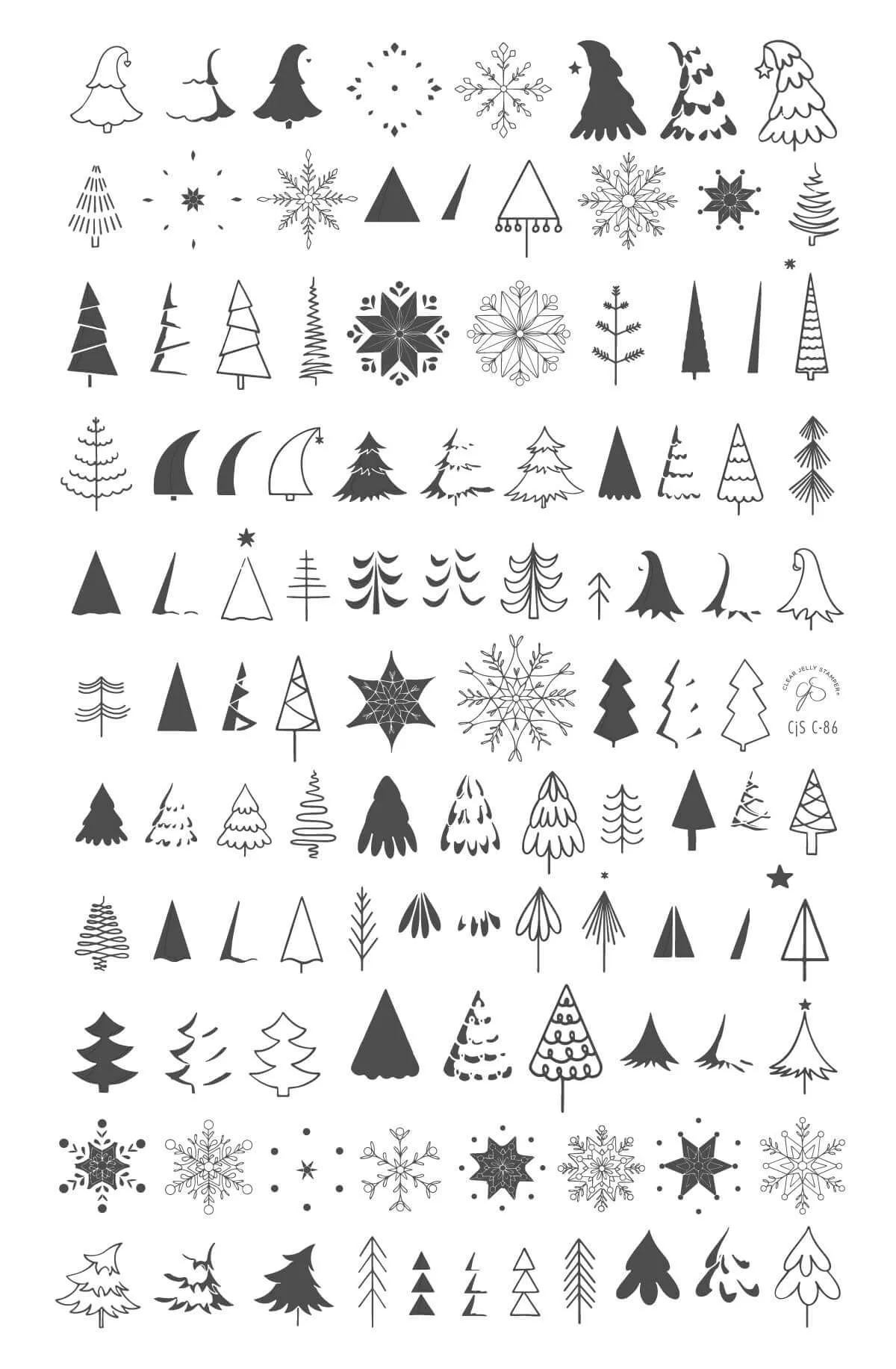 Frosty Forest (CjSC-86) Steel Nail Art Layered Stamping Plate