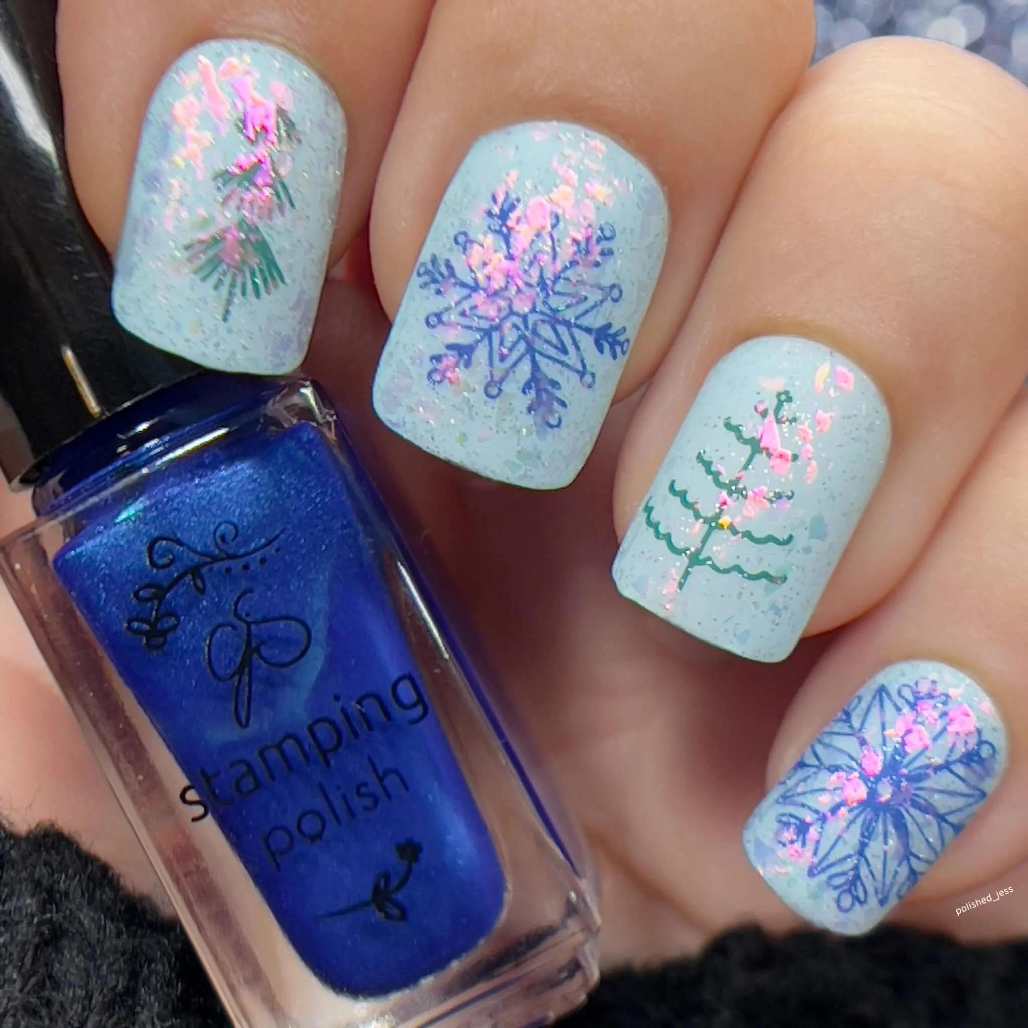 Frosty Forest (CjSC-86) Steel Nail Art Layered Stamping Plate