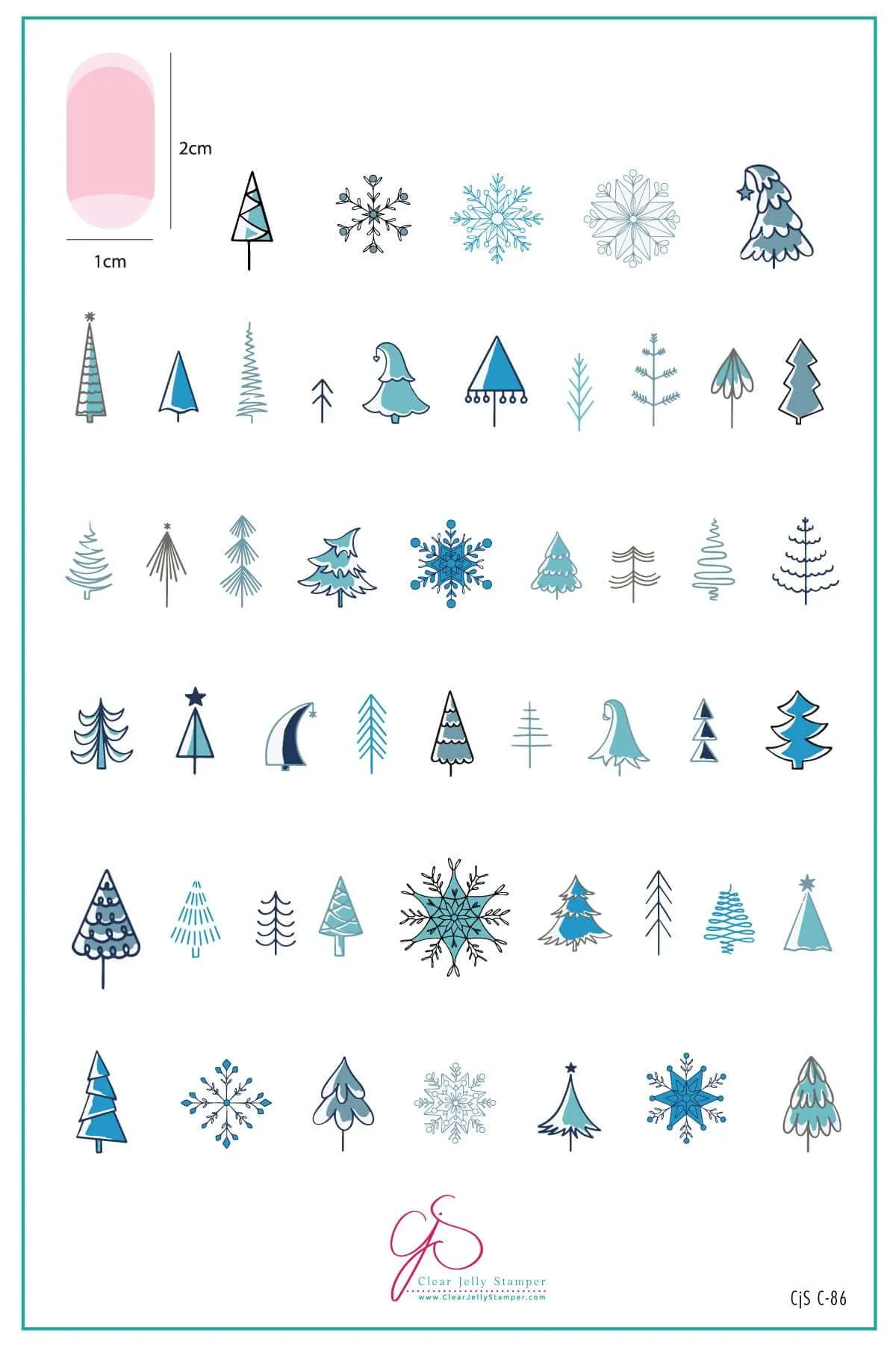 Frosty Forest (CjSC-86) Steel Nail Art Layered Stamping Plate