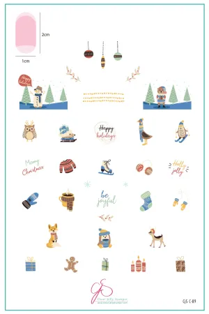 Frosty Fun & Cozy Cocoa (CjSC-89)  -  Clear Jelly Stamping Plate