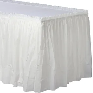 Frosty White Plastic Table skirt