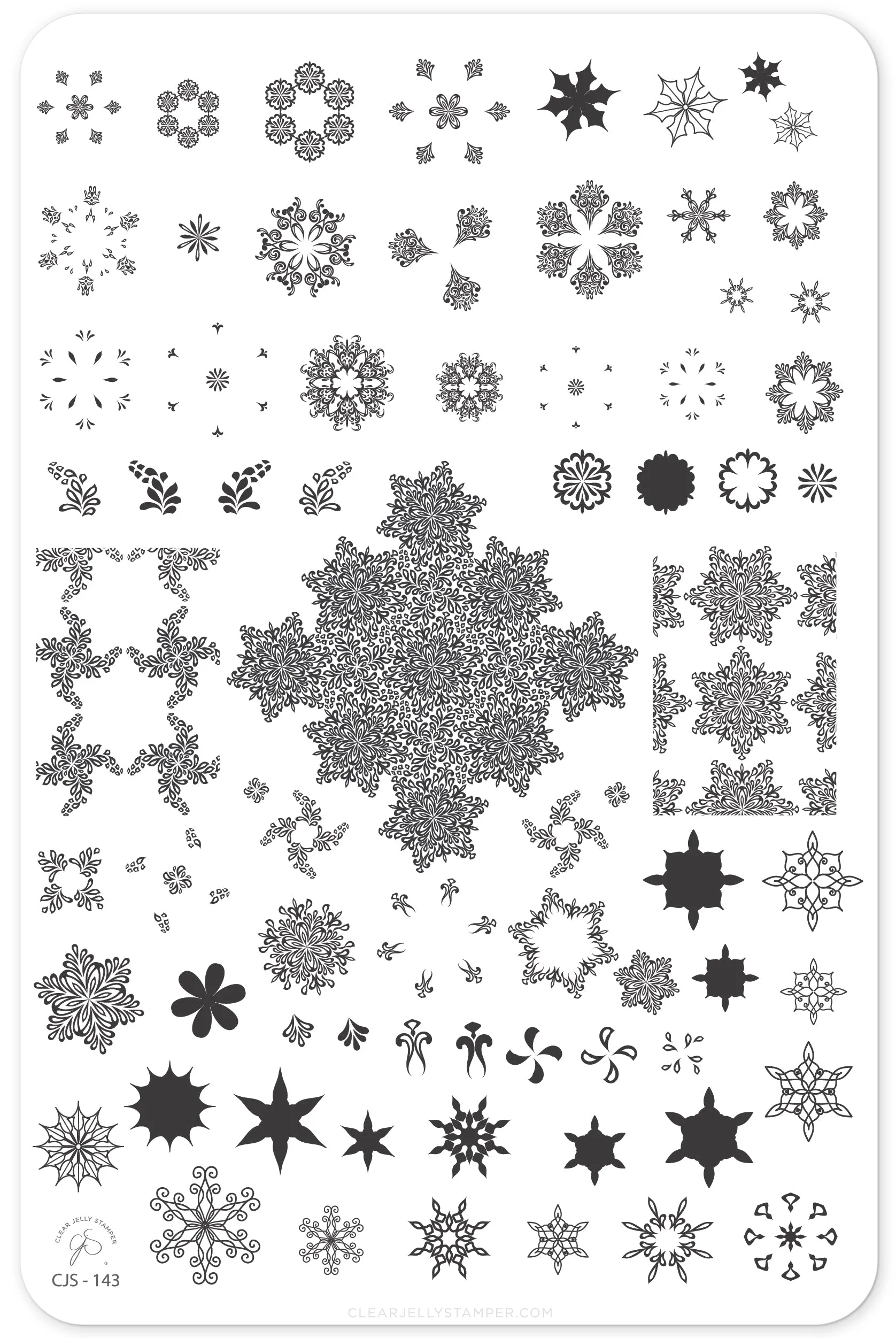 Frozen Flakes (CjS-143) Steel Nail Art Stamping Plate