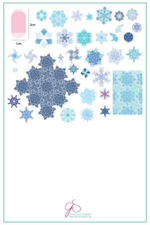 Frozen Flakes (CjS-143) Steel Nail Art Stamping Plate