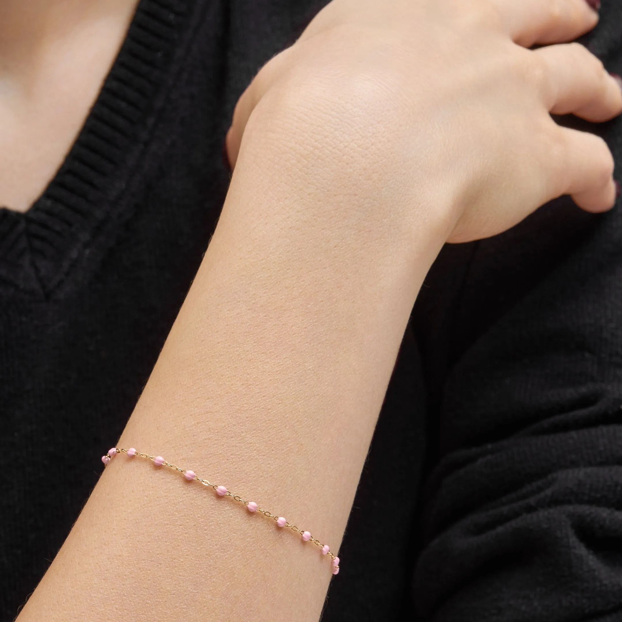 Gigi Clozeau Classic Yellow Gold Bracelet in Fuchsia