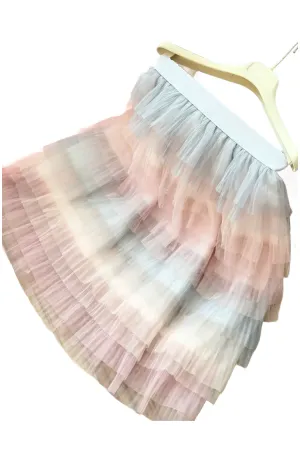 Girl's Colorful Mesh Skirt