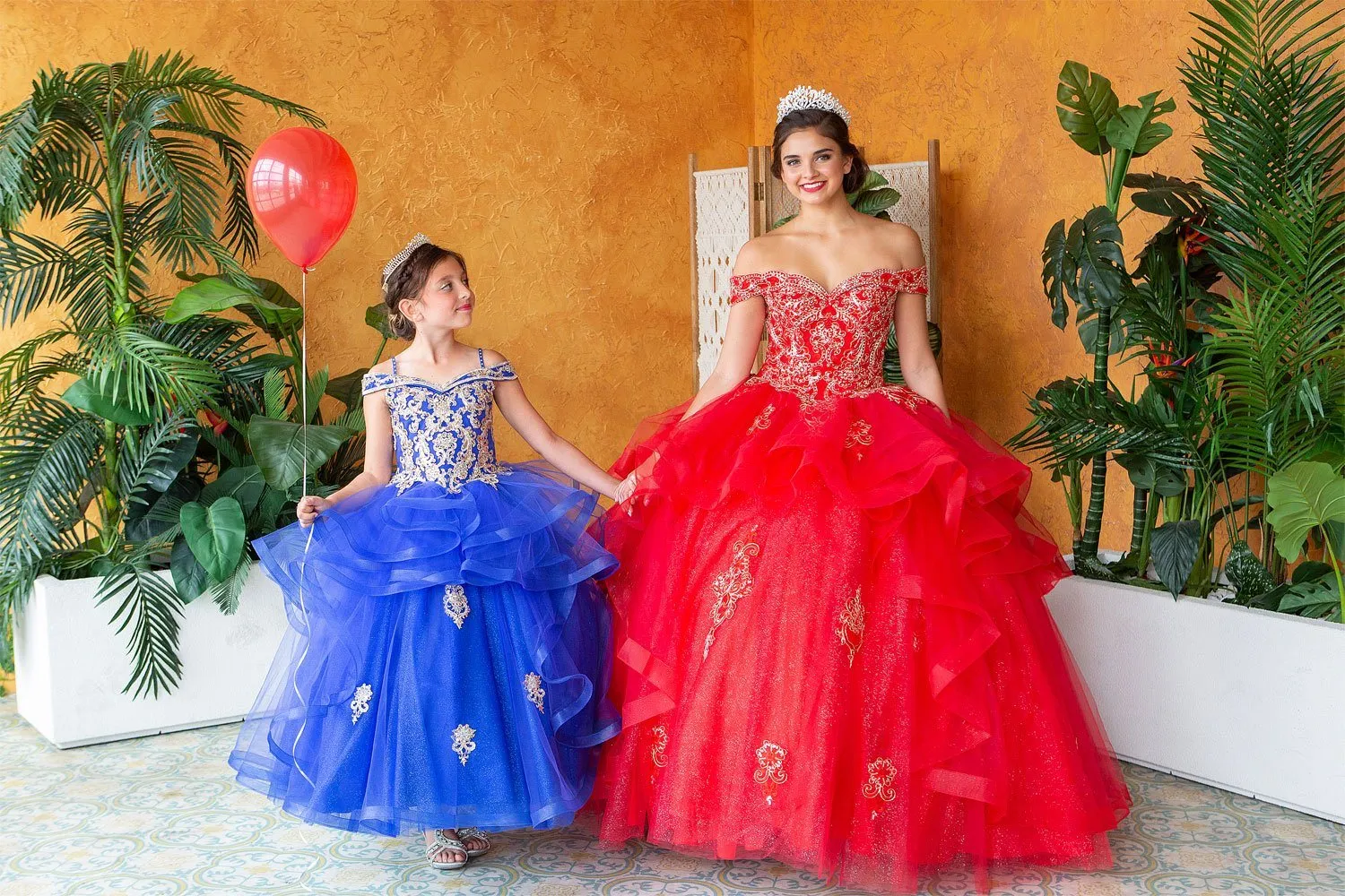 Girls Long Off Shoulder Layered Dress by Calla KY223