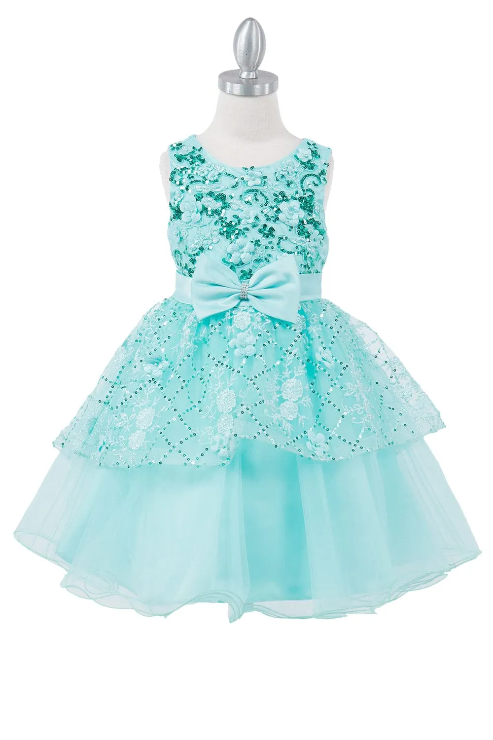 Girls Short Sequin Applique Dress by Cinderella Couture 9131
