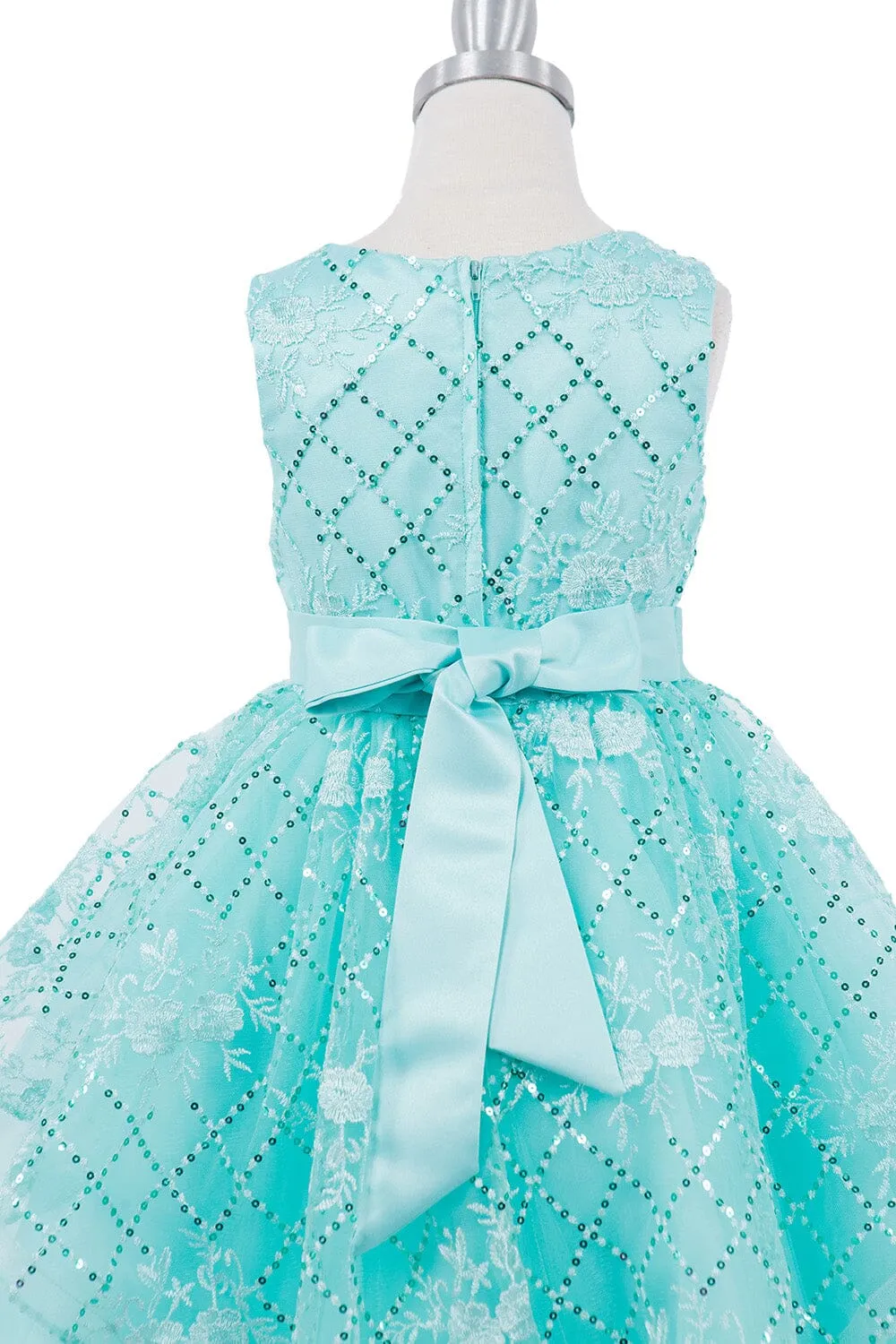 Girls Short Sequin Applique Dress by Cinderella Couture 9131