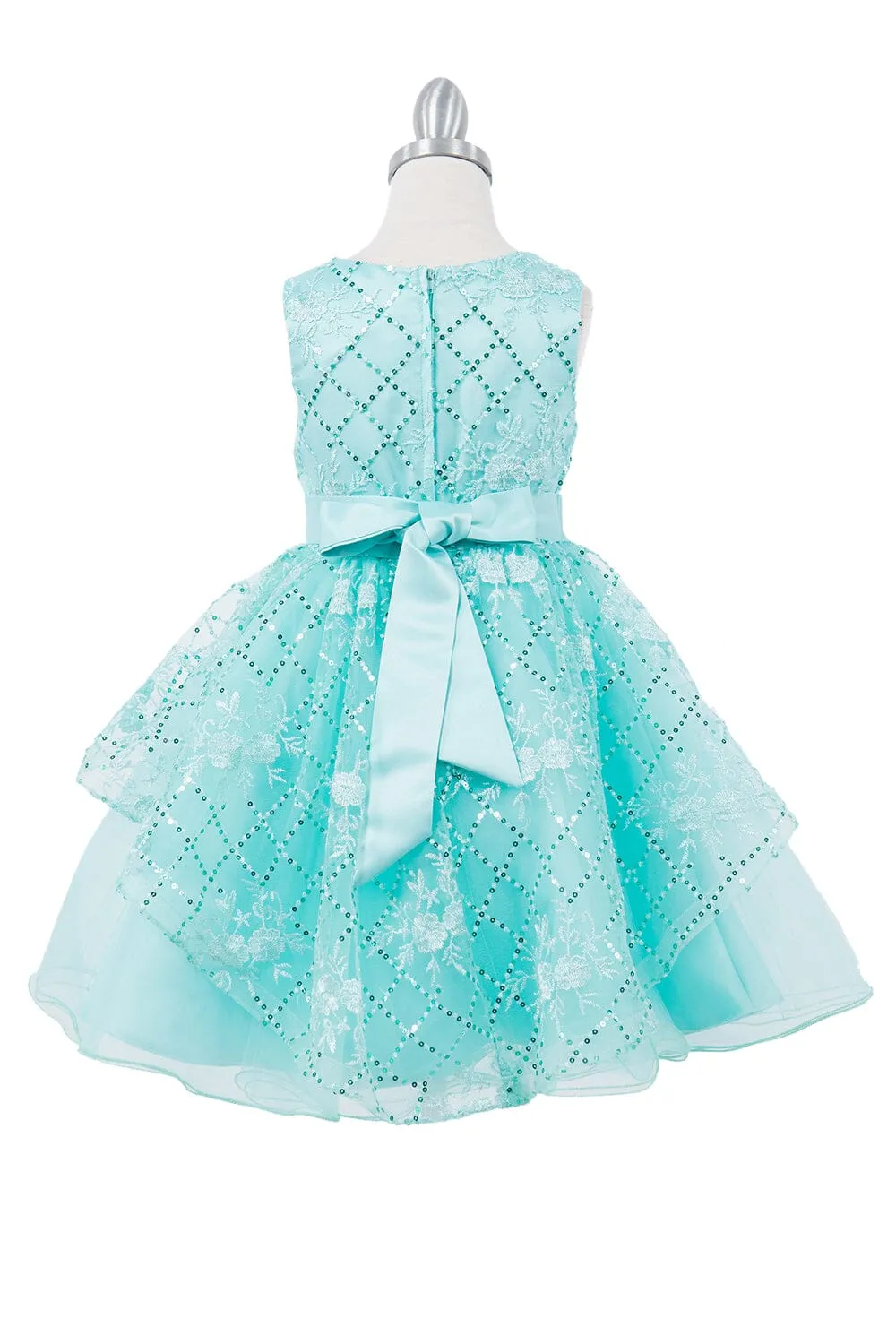 Girls Short Sequin Applique Dress by Cinderella Couture 9131