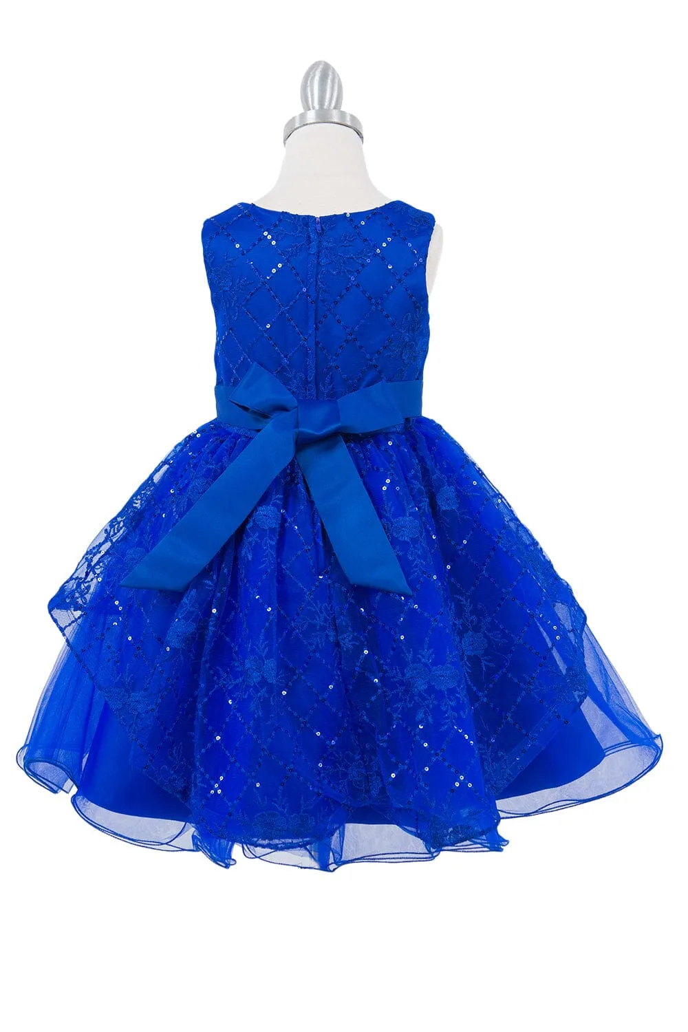 Girls Short Sequin Applique Dress by Cinderella Couture 9131