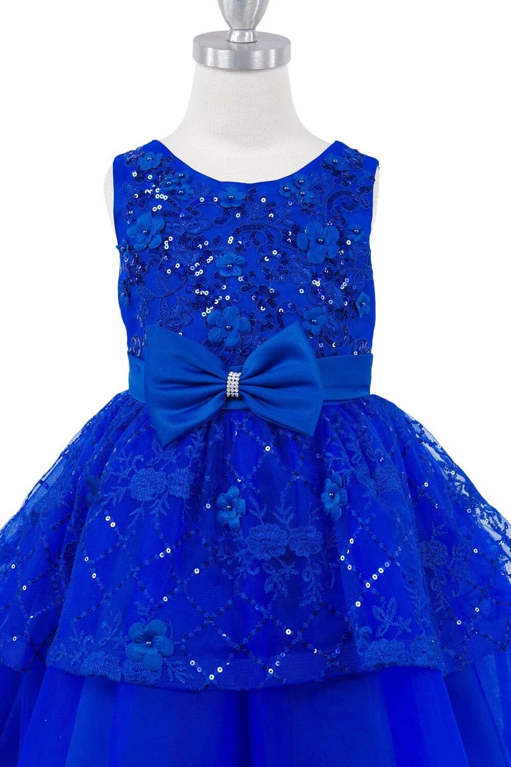 Girls Short Sequin Applique Dress by Cinderella Couture 9131