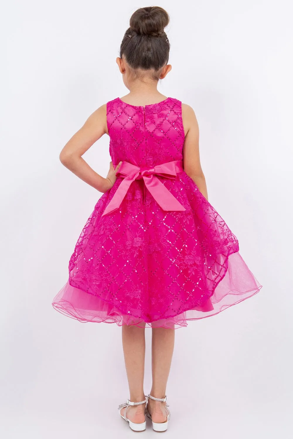 Girls Short Sequin Applique Dress by Cinderella Couture 9131