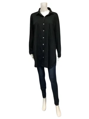 Goldie Women's Shirt Dress Black Tunic Long Sleeve Size: M