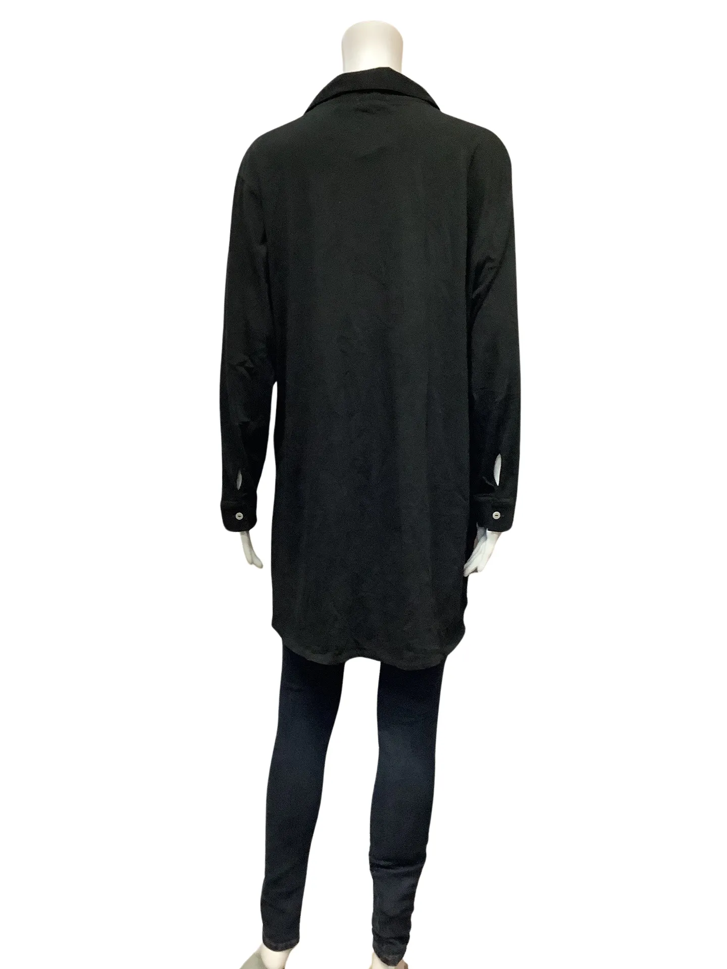 Goldie Women's Shirt Dress Black Tunic Long Sleeve Size: M
