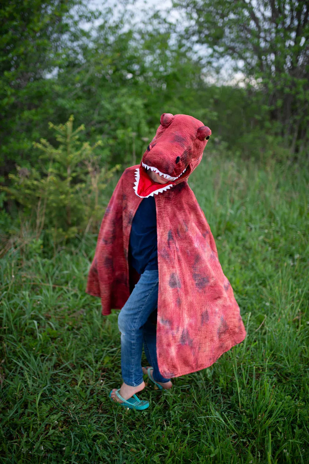 Grandasaurus T-Rex Cape w/ Claws, Red/Black