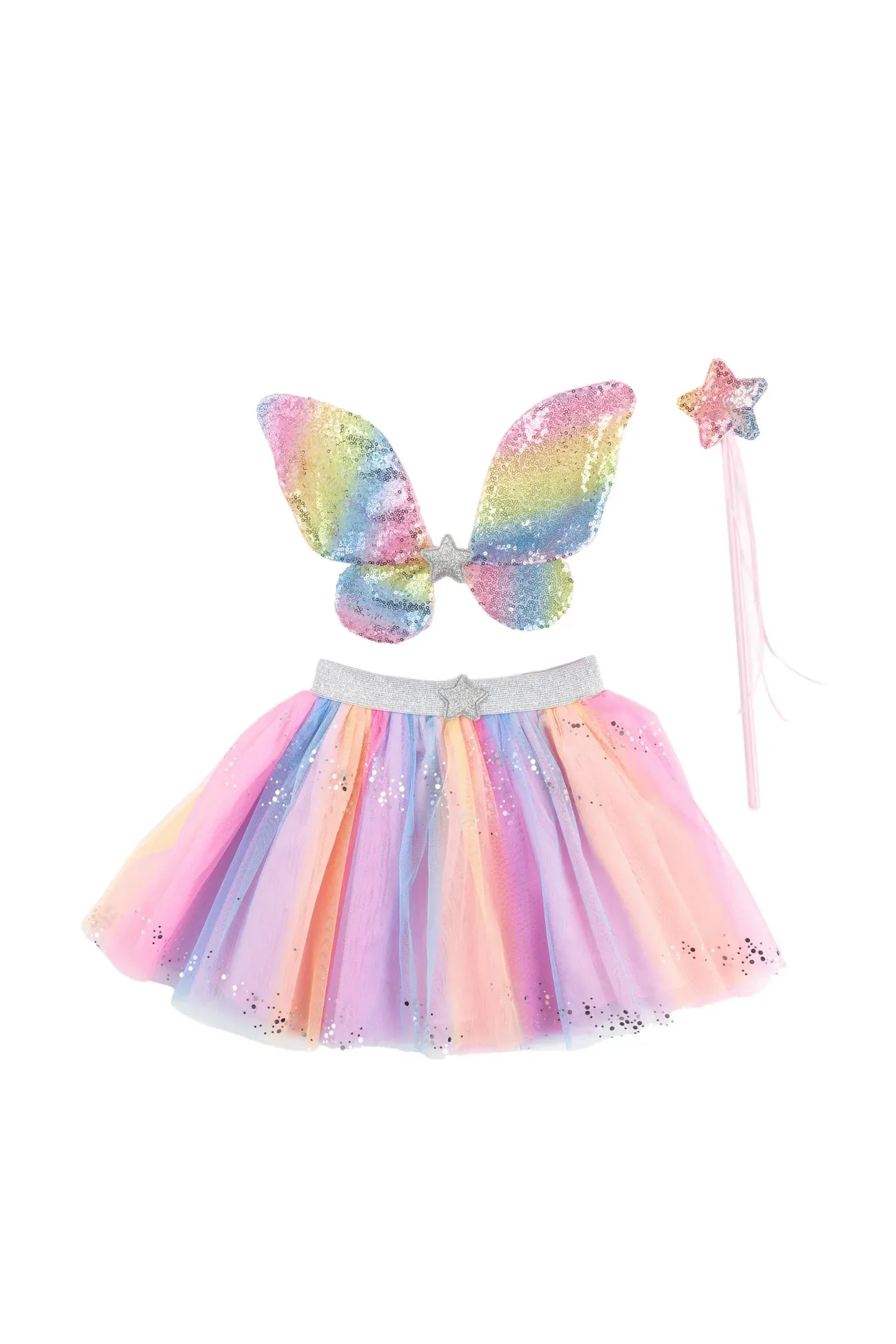 Great Pretenders: Rainbow Sequins Skirt, Wings & Wand