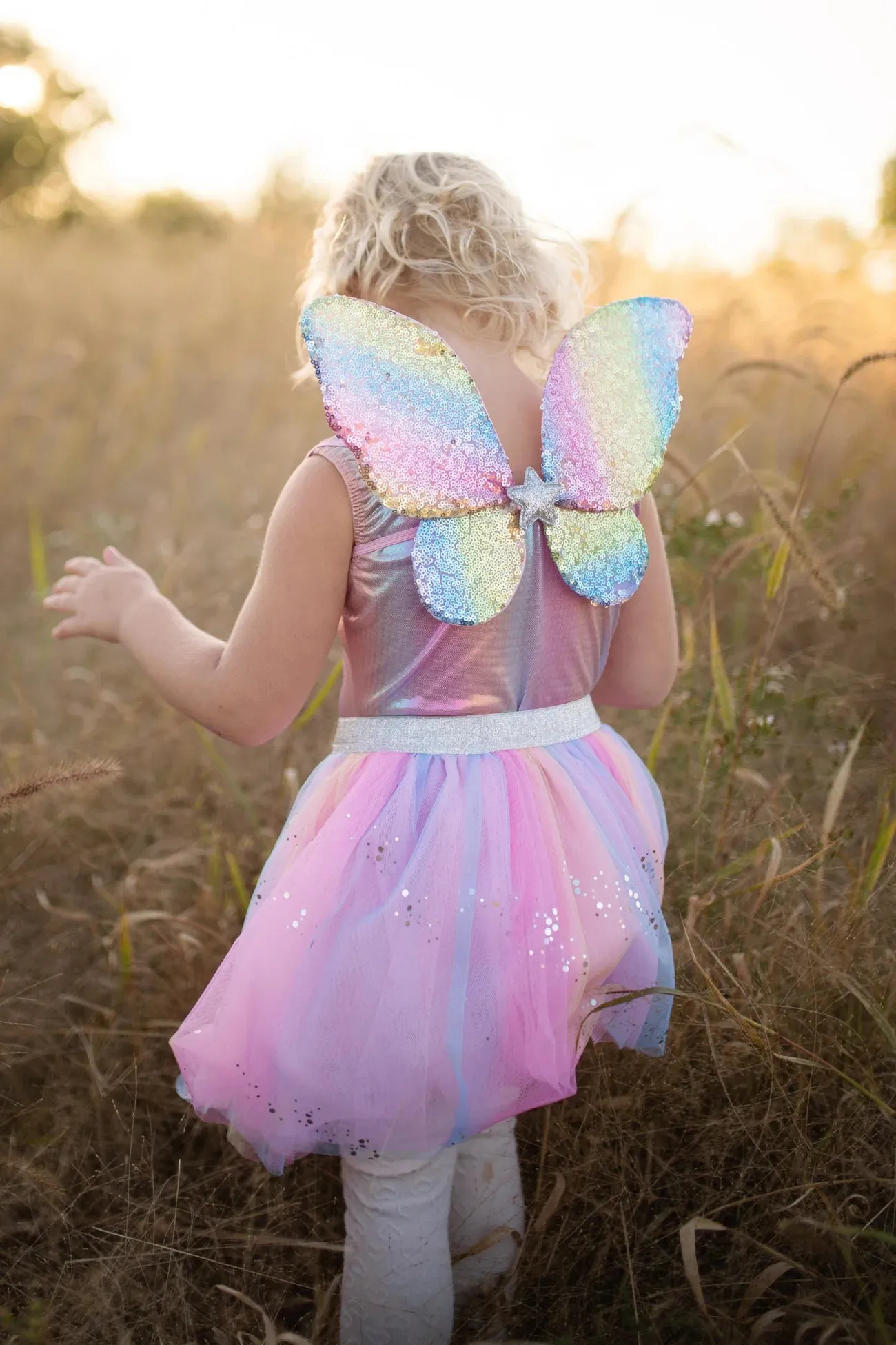 Great Pretenders: Rainbow Sequins Skirt, Wings & Wand