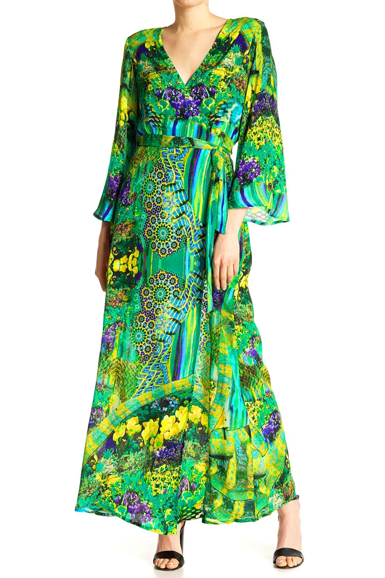 Green Maxi Wrap Dress