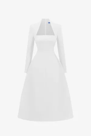 Harding Shoulder Padded Midi Dress