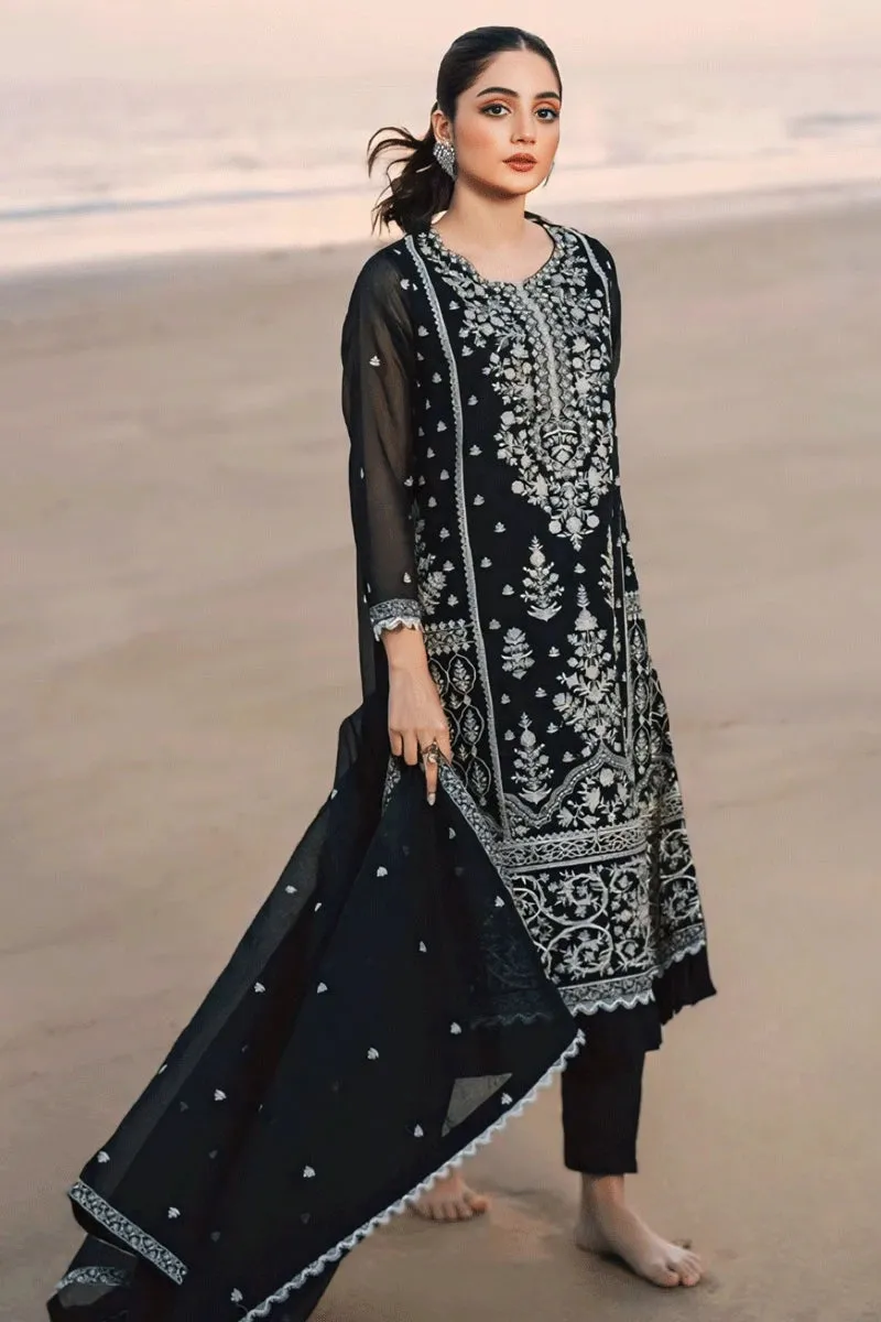 Heavy Embroidery Work Black Color Dress For Sangeet