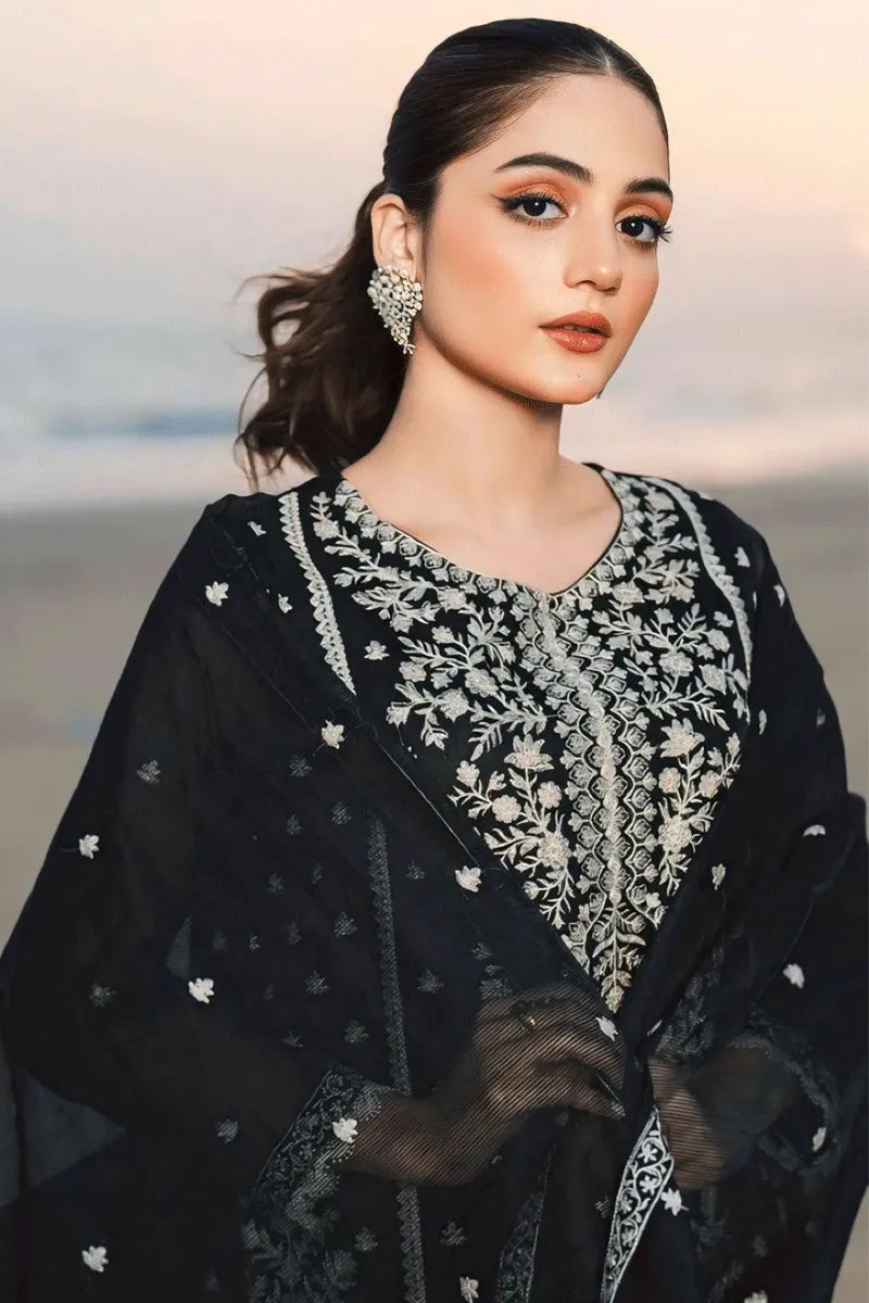 Heavy Embroidery Work Black Color Dress For Sangeet