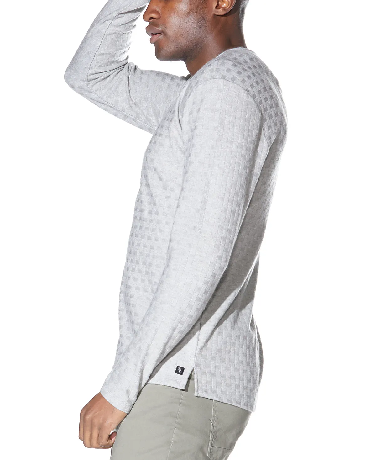 Hogan Long Sleeve Henley (Heather Gray)
