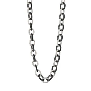 Industrial Finish Pavé Grit Chain Link Necklace - Limited Edition