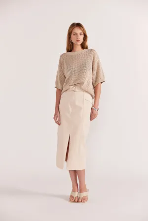 INES DENIM MIDI SKIRT