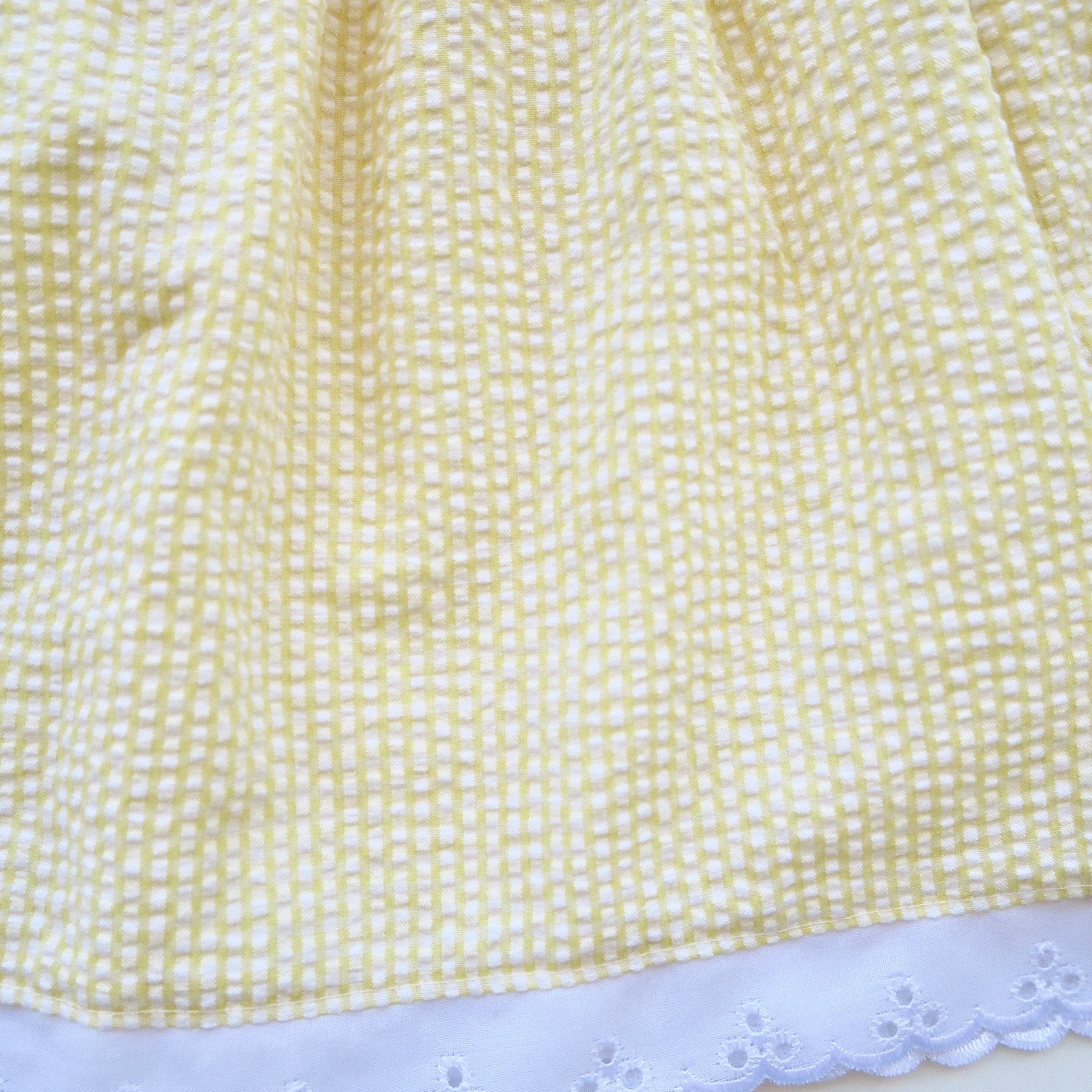 Iris Dress in Yellow Seersucker