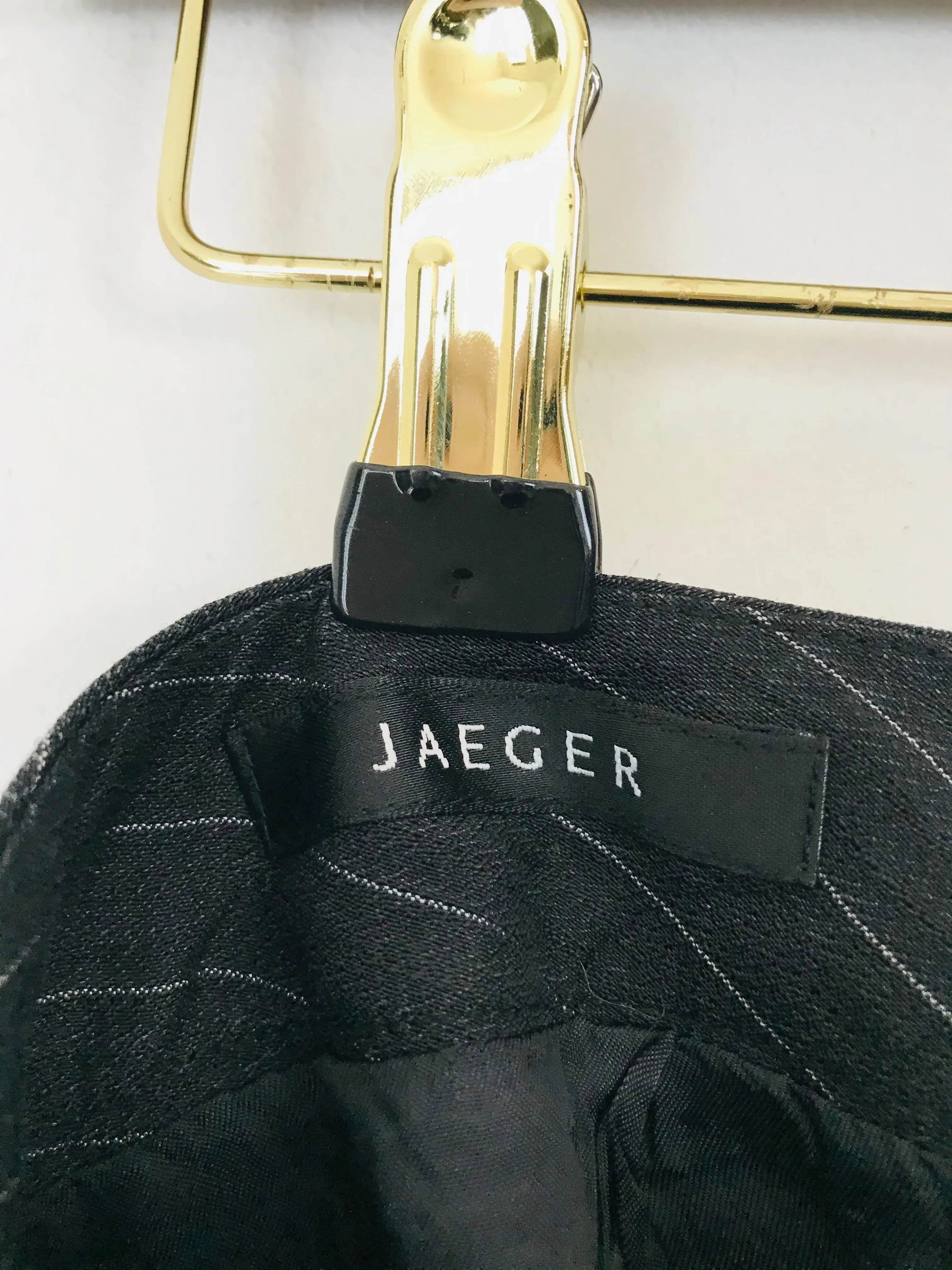 Jaeger Women’s Pinstripe Flared Hem Pencil Skirt | UK14 | Black