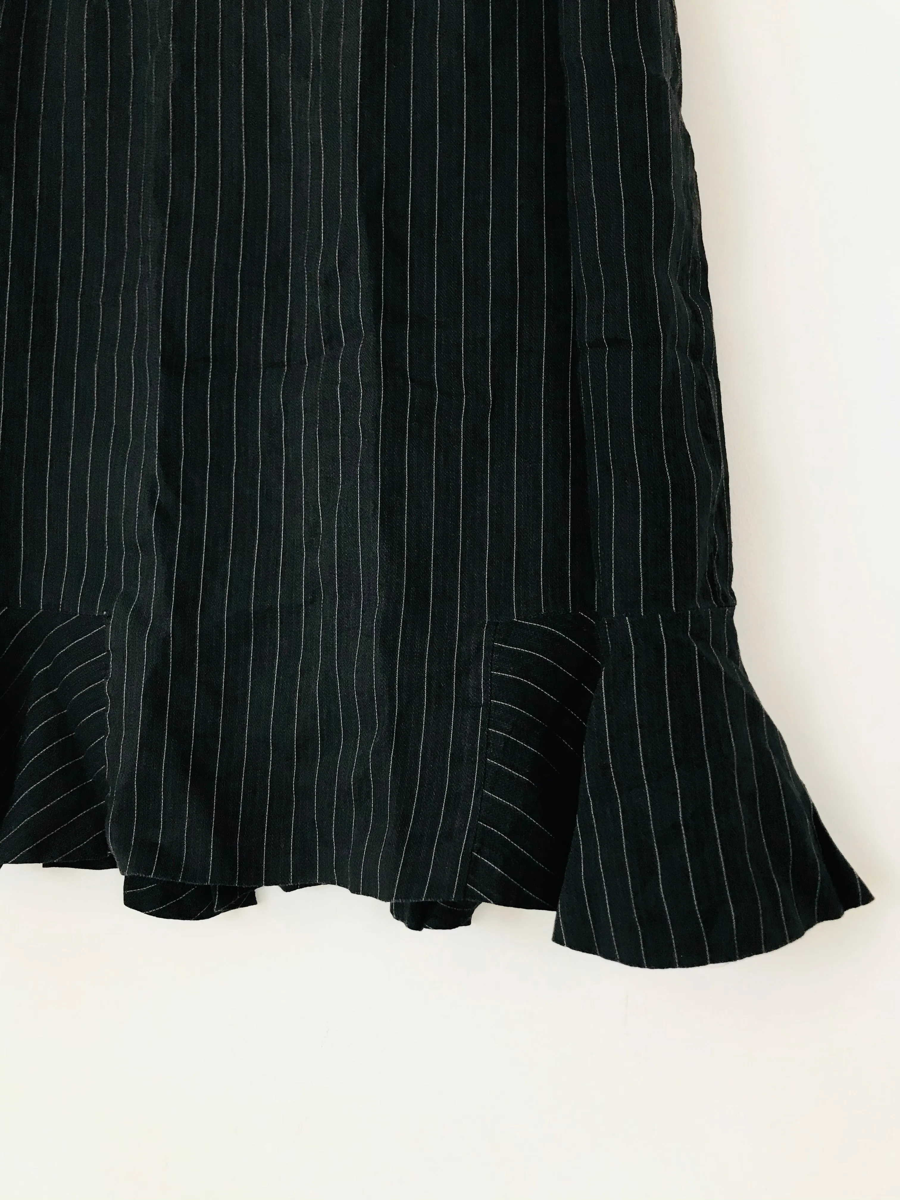 Jaeger Women’s Pinstripe Flared Hem Pencil Skirt | UK14 | Black