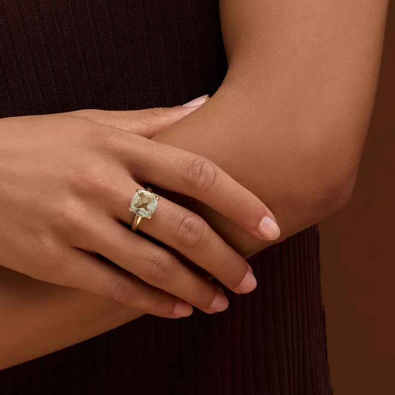 Kara Ring, Prasiolite, 9kt Yellow Gold
