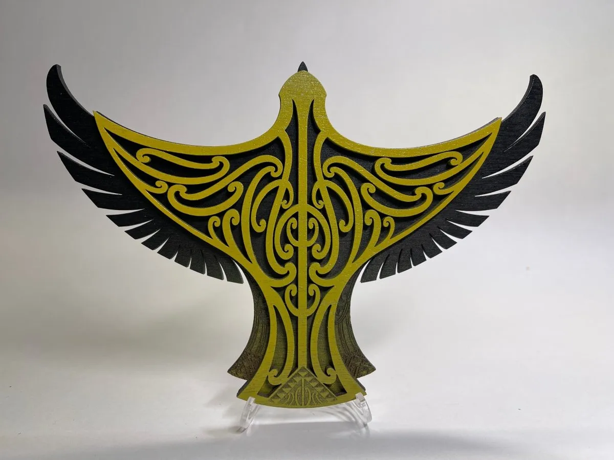 Karearea Falcon - Layered Art Wall Plaque