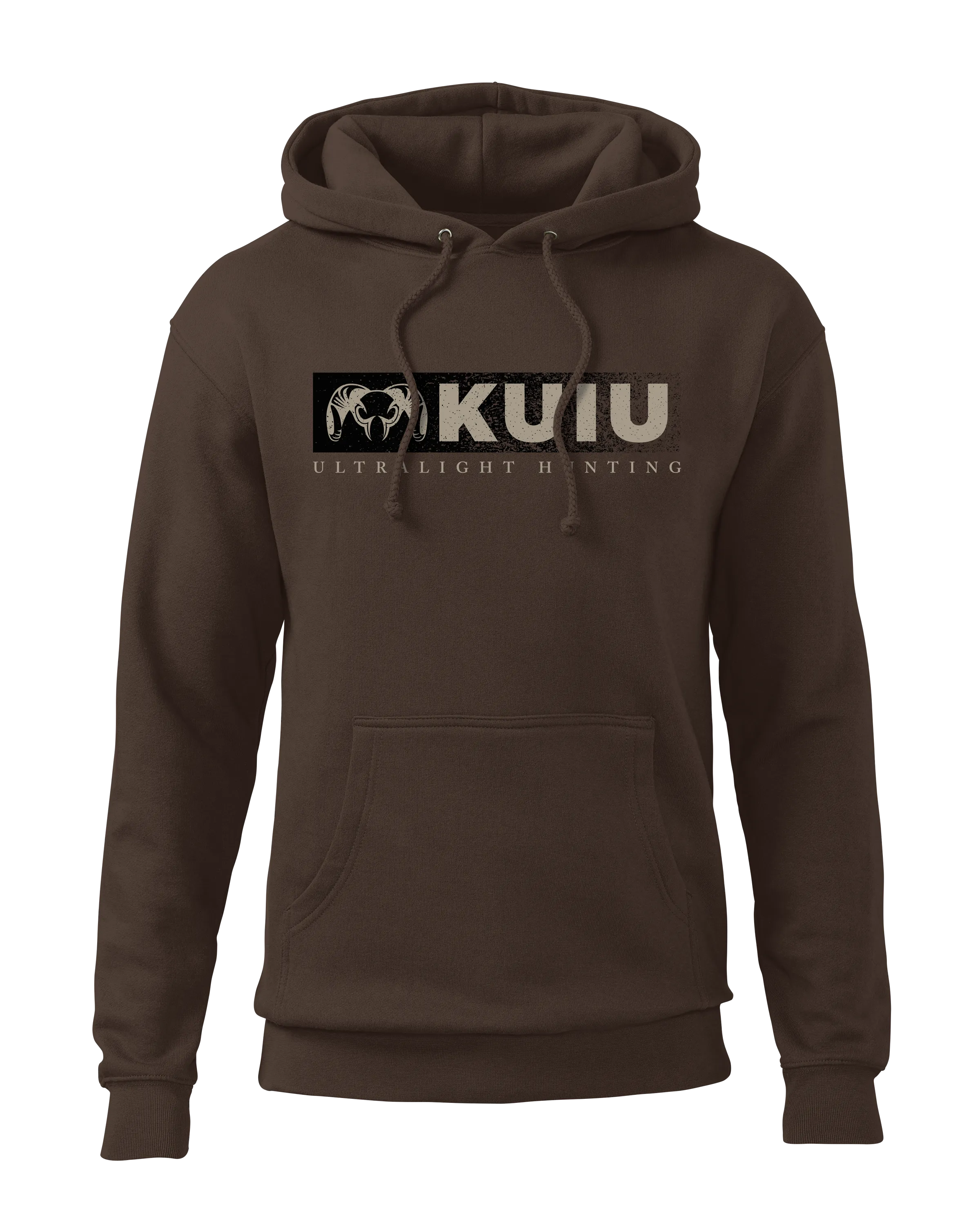 KUIU Distressed Logo Hoodie | Brown