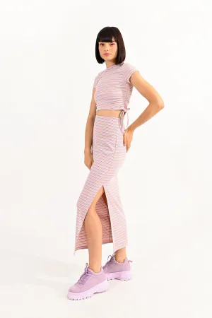 LA Lilac Striped Skirt