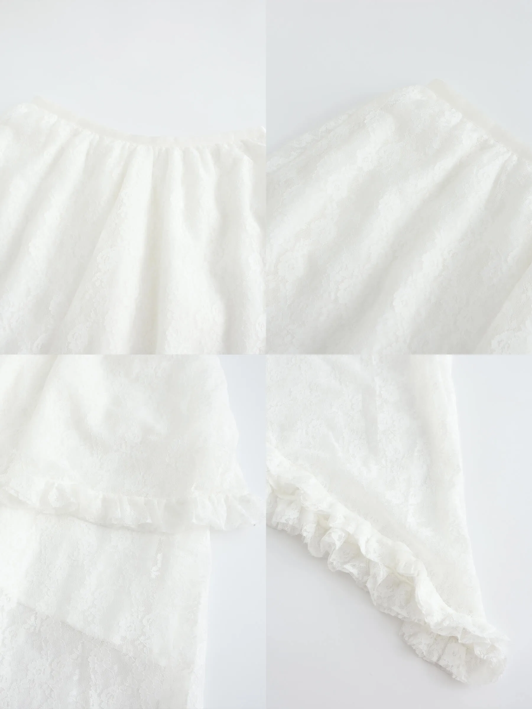 Lace Asymmetrical Layered Maxi Skirt