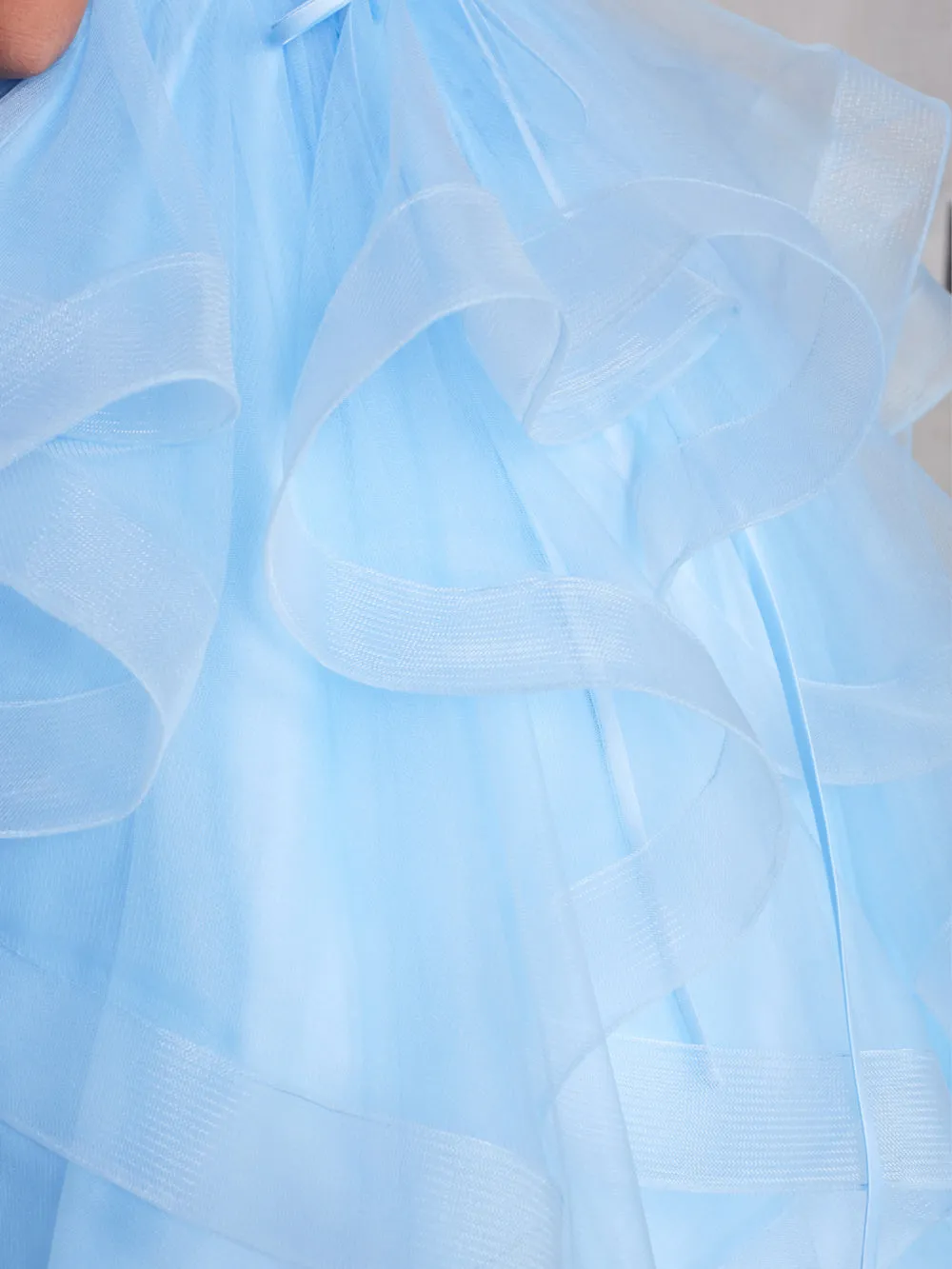 Layered Mesh Skirt Communion Gown 7018