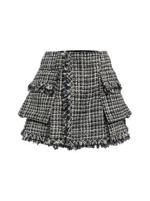 Layered Tweed Shorts