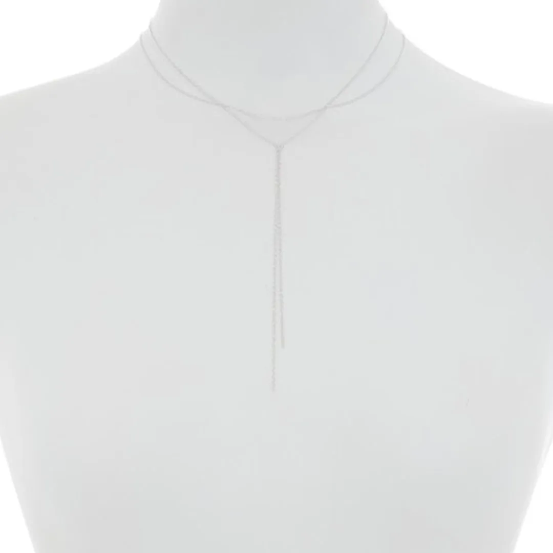 Layered Y Necklace silver gold