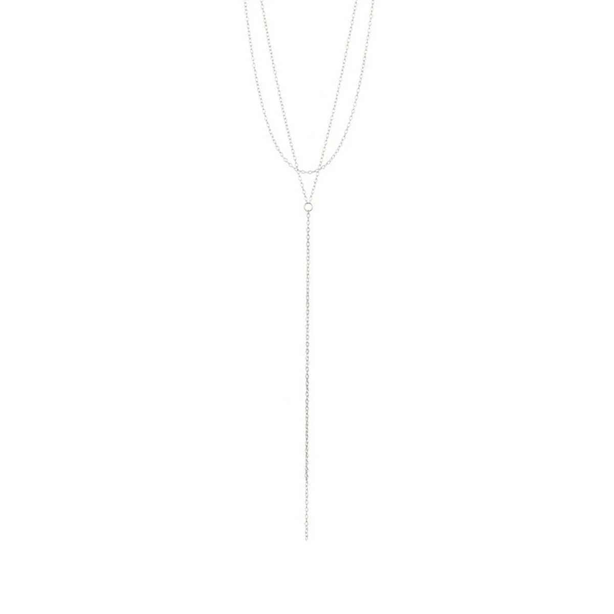 Layered Y Necklace silver gold