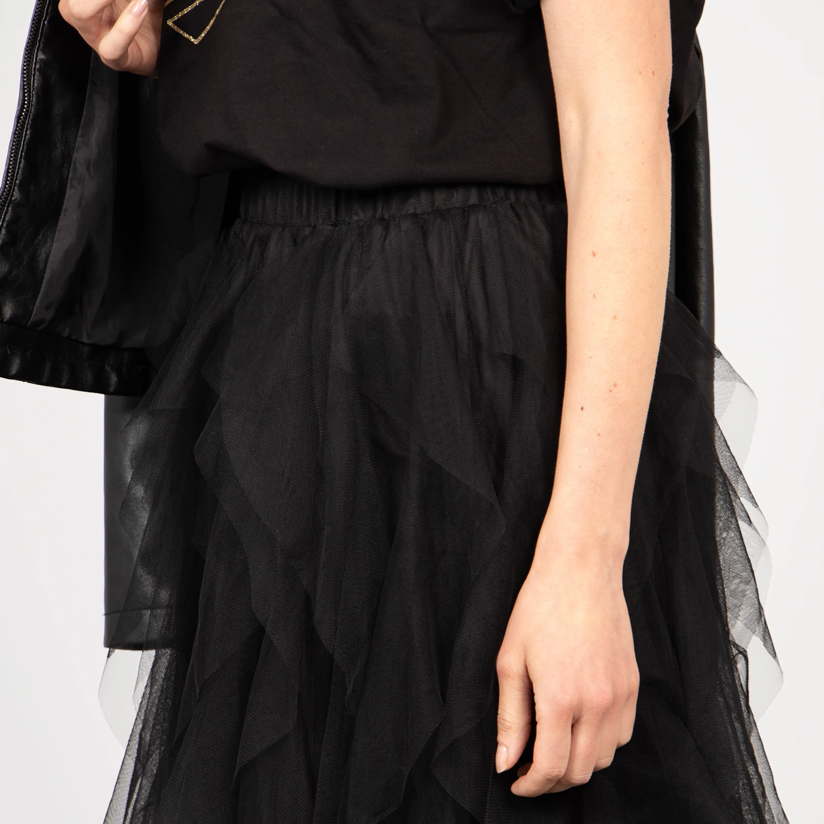 Layla Maxi Tulle Skirt - Black, Layered Frills