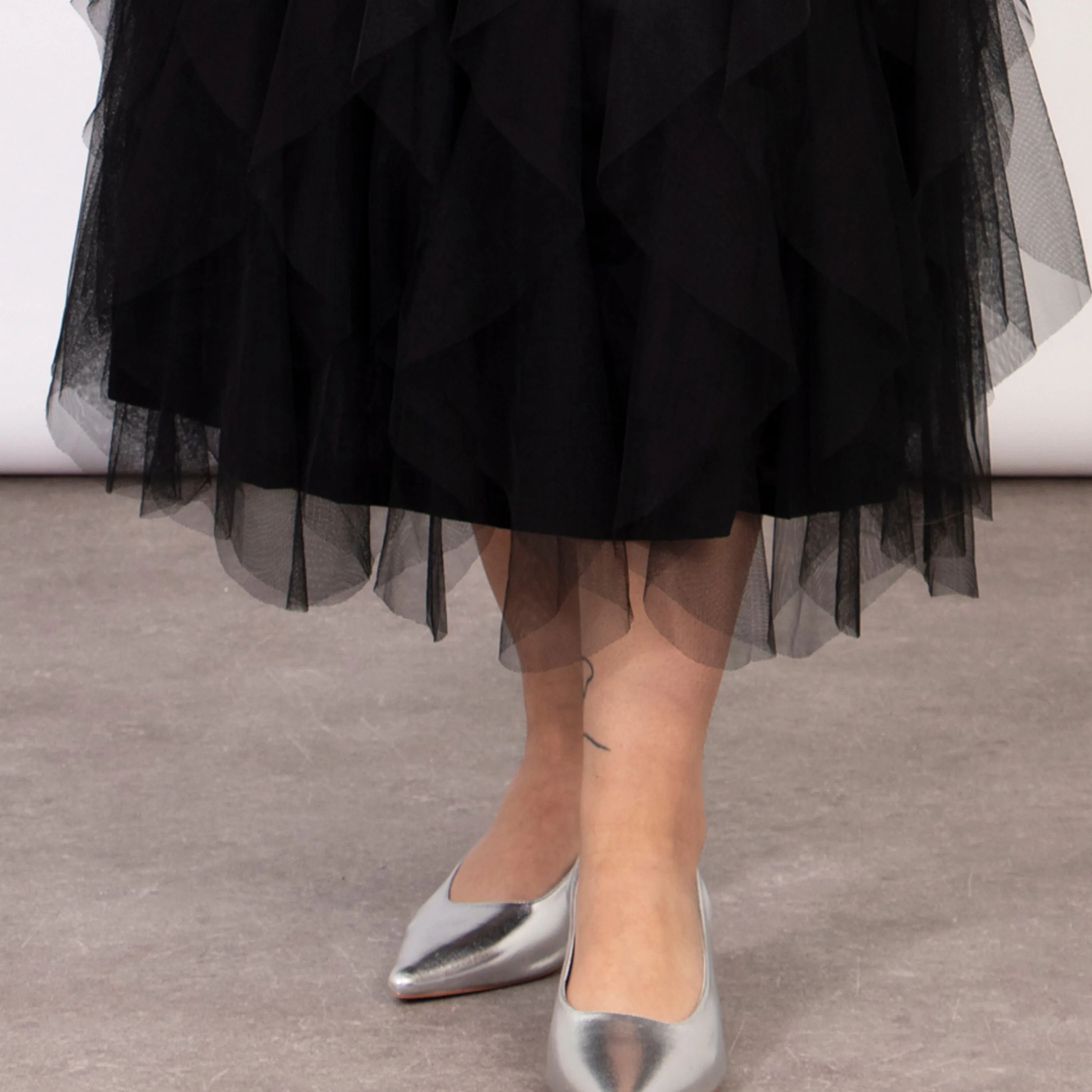 Layla Maxi Tulle Skirt - Black, Layered Frills