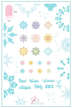 Let it Snow (CjSC-18)  - Steel Nail Art Stamping Plate