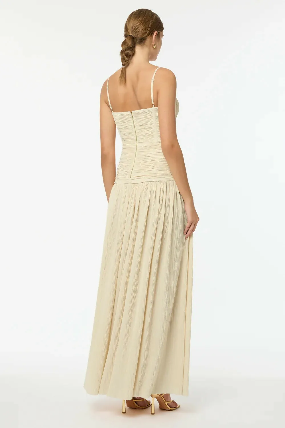 Manning Cartell Double Time Pleat Maxi Dress in Nougat Size 10
