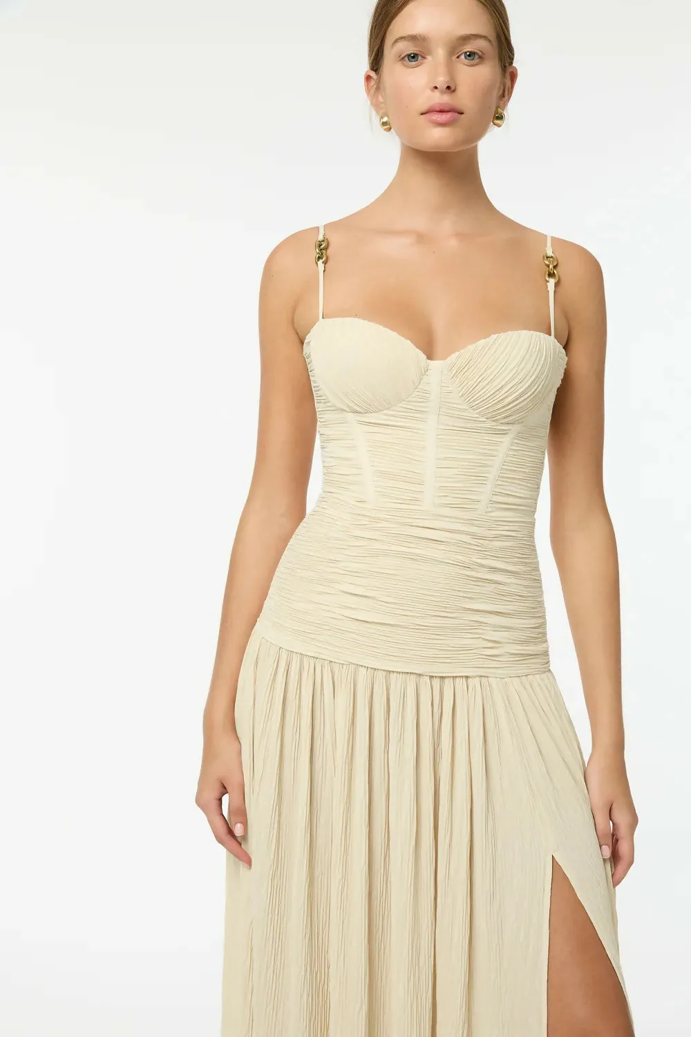 Manning Cartell Double Time Pleat Maxi Dress in Nougat Size 10