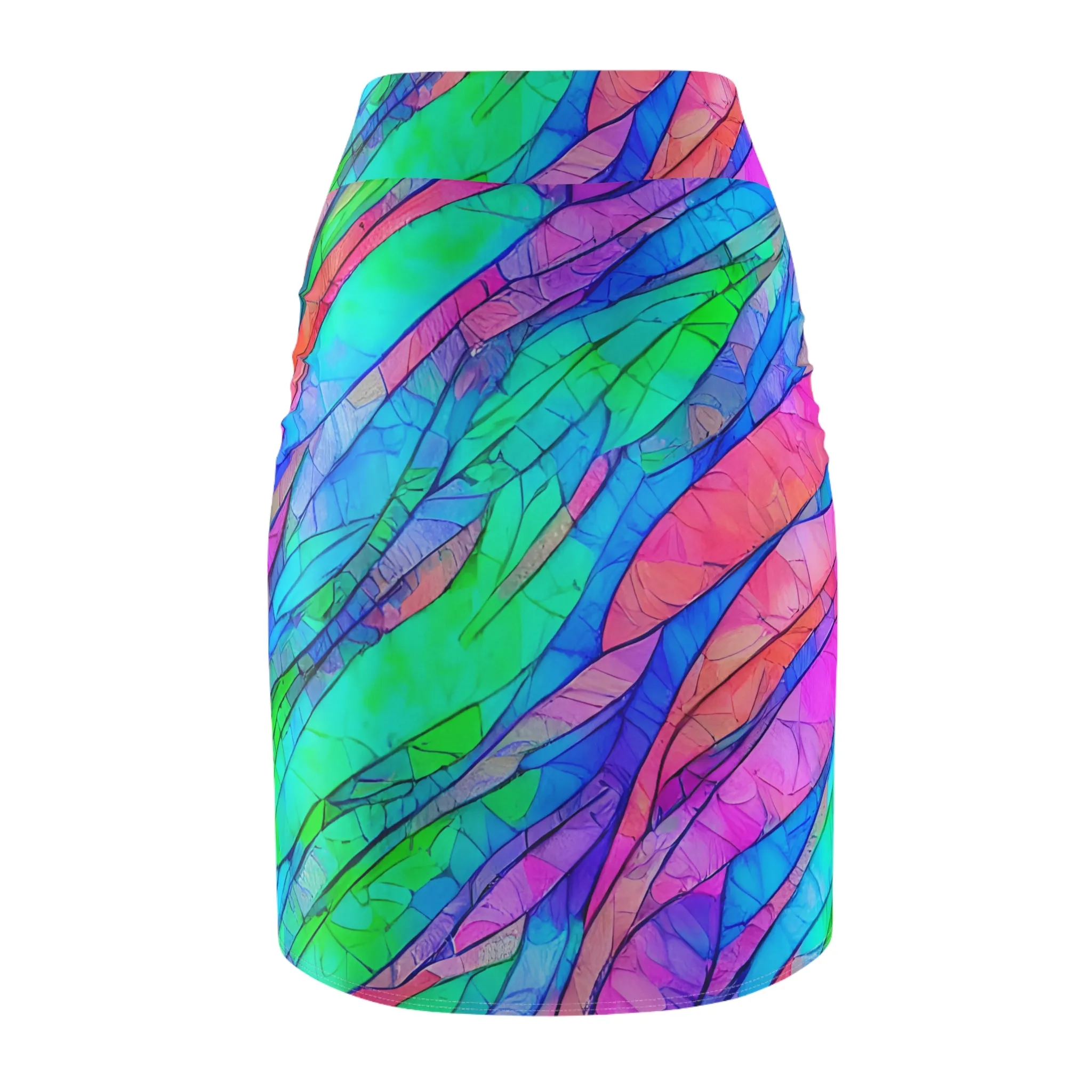 Mermaid Waves Pencil Skirt