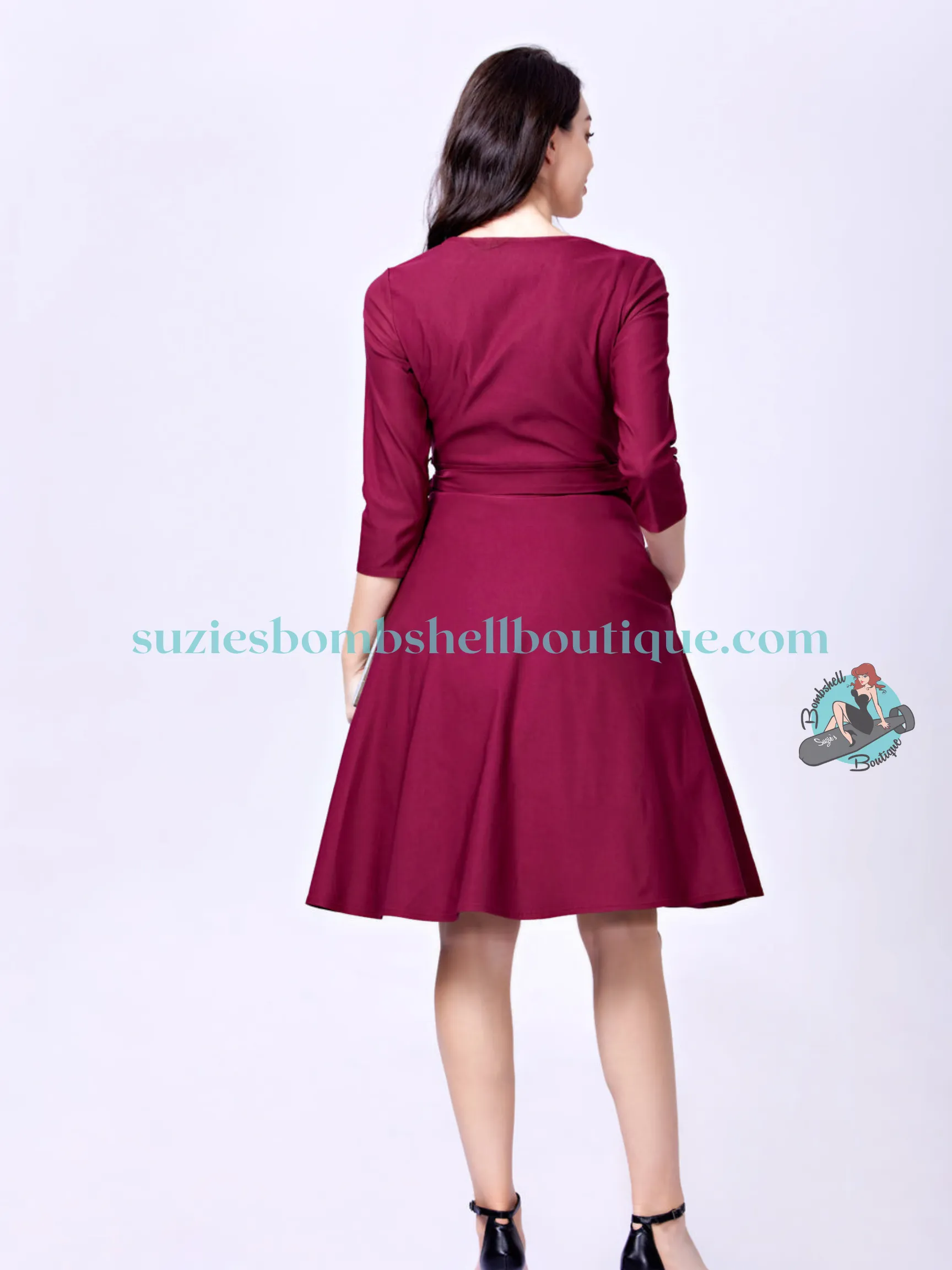 Miss Lulo Mira Swing Dress - Wine