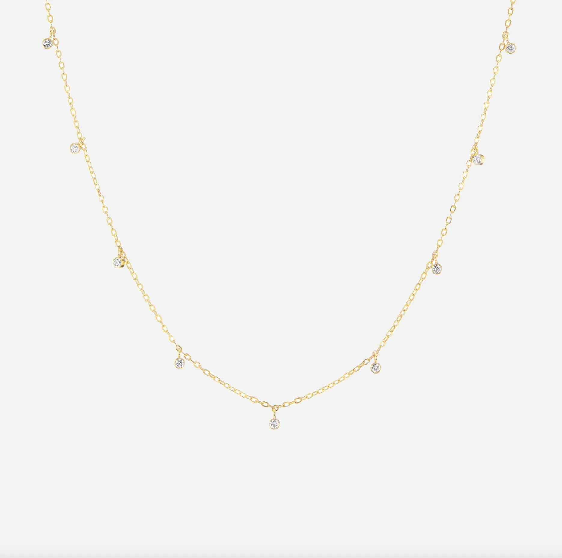 Nine Diamond Confetti Necklace